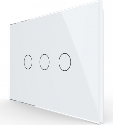 Intrerupator triplu cu touch Livolo VL-FC3-3G-11 din sticla standard italian Alb 