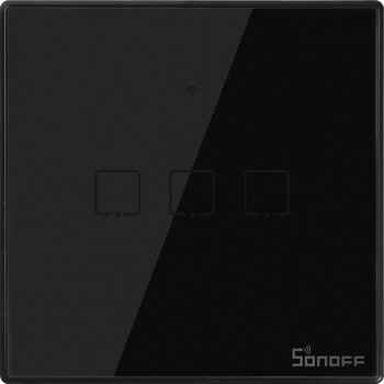 Intrerupator triplu cu touch Sonoff T3EU3C Wi-Fi + RF Negru 