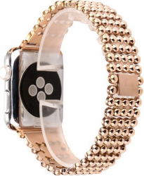 Curea iUni compatibila cu Apple Watch 1/2/3/4/5/6 38mm Luxury Otel Inoxidabil Rose Gold 