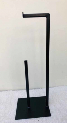 Suport hartie igienica metalic negru 20 x 16 x 54 cm Monti 019 