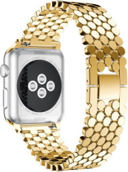 Curea iUni compatibila cu Apple Watch 1/2/3/4/5/6 40mm Jewelry Otel Inoxidabil Gold 