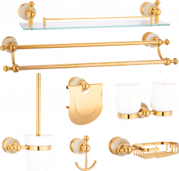 Set sapte piese accesorii baie Jade rose-gold TRENDYS 