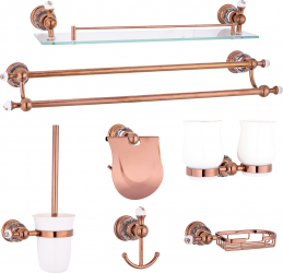 Set sapte piese accesorii baie TRENDYS rose-gold 