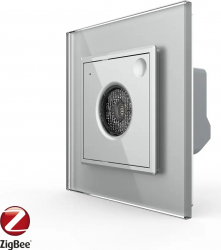 Senzor Control Sunet si Lumini Livolo cu Rama din Sticla Protocol Zigbee Gri