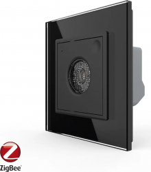 Senzor control sunet si lumini Livolo cu Rama din Sticla Protocol Zigbee Negru 