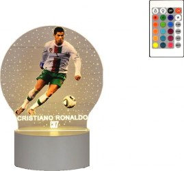 Lampa De Veghe LED Cristiano Ronaldo 16 Culori cu telecomanda Lumina Ambientala Alimentare USB sau 3 baterii AA 