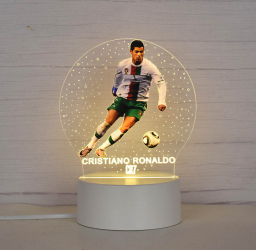 Lampa De Veghe LED Cristiano Ronaldo 7 Culori Lumina Ambientala Alimentare USB sau 3 baterii AA 