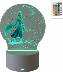 Lampa De Veghe LED ELSA 16 Culori cu telecomanda Lumina Ambientala Alimentare USB sau 3 baterii AA 