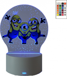 Lampa De Veghe LED Minions 16 Culori cu telecomanda Lumina Ambientala Alimentare USB sau 3 baterii AA 
