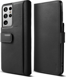 Husa tip portofel Ringke Folio Signature+ pentru Samsung Galaxy S21 Ultra Negru