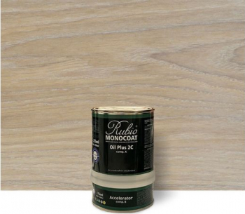 Set ulei lemn interior si accelerator RMC Oil Plus 2C Cotton White 350ml 
