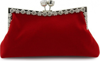 Gentuta mica dama eleganta rosie catifea clutch 220x50x100mm 