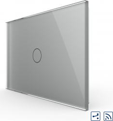 Intrerupator cap scara cruce wireless Livolo VL-FC1SR-3G-15 touch din sticla Argintiu 