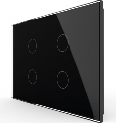 Intrerupator cvadruplu Livolo VL-FC4-3G-12 cu touch din sticla standard italian Negru 