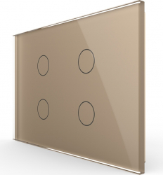 Intrerupator cvadruplu Livolo VL-FC4-3G-13 cu touch din sticla standard italian Auriu 