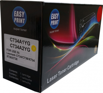 Toner EASY PRINT galben compatibil C734A1YG/C734A2YG 6000 pag pentru Lexmark C730/734/736 X734/736 