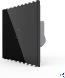 Intrerupator Simplu Cap Scara Cruce LIVOLO VL-FC1S-2G-2B cu Touch Negru 