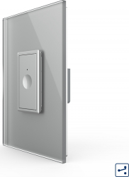 Intrerupator Simplu Cap Scara Cruce cu Touch Livolo cu Rama Din Sticla 1M Argintiu 