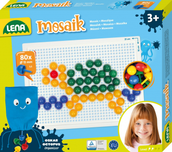 MOZAIC MULTICOLOR OPAC LENA - 80 PCS/4 CULORI/15 MM/35624 