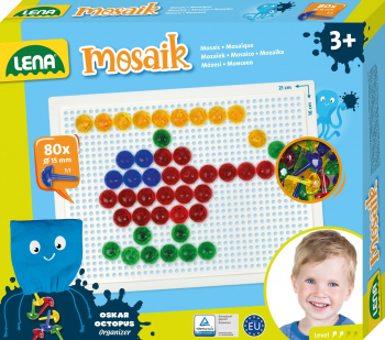 MOZAIC MULTICOLOR TRANSPARENT/SIDEFIU LENA - 80 PCS/4 CULORI/15 MM - 35622 