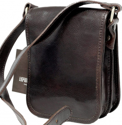 Geanta umar din piele naturala messenger maro FGB113B 