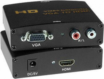 Convertor / Adaptor Nelbo VGA - HDMI Full HD adaptor activ unidirectional cu alimentare de calitate superioara 