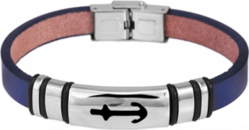 Bratara piele bleumarin inchis ANCHOR 