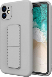 Husa de protectie cu stand metalic magnetic pentru iPhone12 Pro Max silicon Gri CRB-BBL3205 
