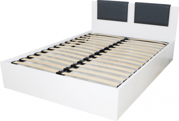 Pat Laguna pentru saltea 160x200 cm cu somiera metalica rabatabila alb 