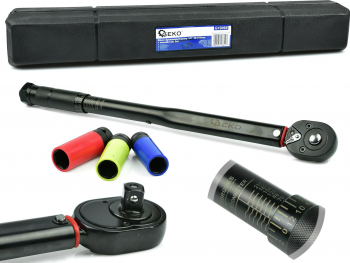 Set cheie dinamometrica 1/2 28-210Nm cu prize din aluminiu Geko G10068 