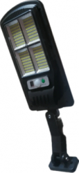 Lampa Solara Perete Proiector 128LED 4COB 3Moduri Iluminare Buton ON/OFF Telecomanda Negru 