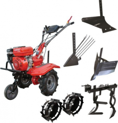 Motocultor ROTAKT RO100RS 7 CP + Plug de arat + Plug de bilonat + Plug de scos cartofi + Cultivator + Roti metalice 