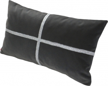 Perna decorativa dreptunghi gri din catifea si argintiu 50 cm x 30 cm Zalnok