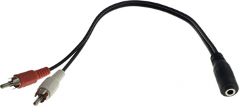 Cablu adaptor audio Jack F la 2 RCA 20 cm Negru TCL-BBL3329 