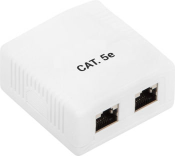 Priza dubla FTP cat 5e ecranata montaj suparafata 2 x RJ45 Alb TCL-BBL3356 
