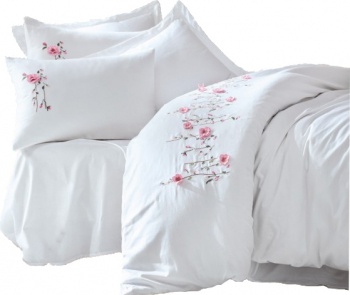 Lenjerie de pat 2 persoane Cotton Box 3D Saten Perla