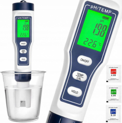 Tester electronic pentru calitatea apei PH si temperatura ecran LCD functie HOLD ATC 