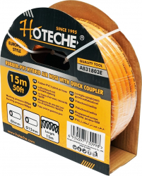 Furtun compresor profesional 15m din PVC cu cuple rapide universale Hoteche BMG