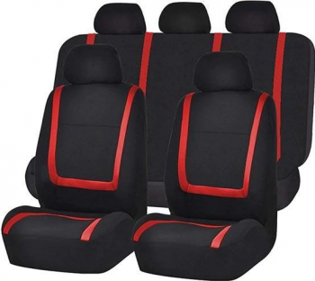 Huse auto fractionate luxury negru + rosu bmg 