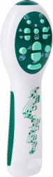 Microfon pentru karaoke cu 10 cantece 10 negative 4 ritmuri carte de muzica inclusa 3x AA baterii Alb verde JMB-BBL3375 