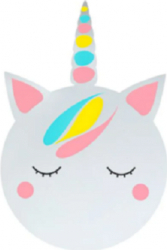 Oglinda acrilica autoadeziva in forma de unicorn 25x29 cm Multicolor JMB-BBL3448 