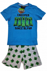 Pijama copii Minecraft Creeper since Alpha 9 ani/134 cm Albastru/Verde 