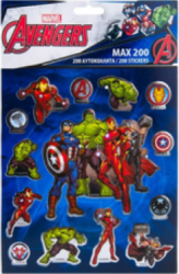 Caiet cu 200 de autocolante si stickere dimensiuni si modele diferite personaj AVENGERS Albastru JMB-SHO3713