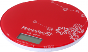 Cantar de bucatarie Hausberg HB-6010RS 5kg Functie Tara Oprire automata Rosu