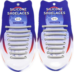 Sireturi Elastice din Silicon pentru pantofi sport functie NO TOUCH SIRETILA and reg Gri 