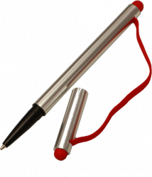 Stylus universal 2 in 1 capac si elastic pentru tableta laptop sau telefon cu touch screen Rosu BLN-SHO3756 