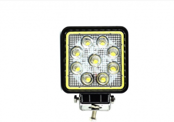 Proiector Led patrat de 27W 12/24V Spot Beam 30 and deg cu angel eyes BMG 