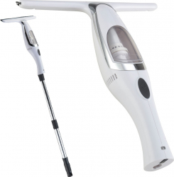 Aspirator curatare geamuri Luna 100+ baterie Li-Ion coada extensibila laveta microfibra Alba 