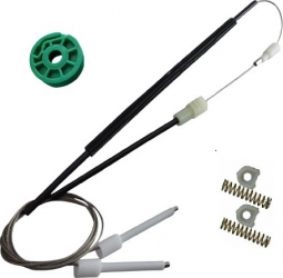 Kit reparatie macara electrica pentru geam usa auto Audi A80 A6 C4 4A A8 D2 4D - cabluri cu rola fata dreapta - model 2 