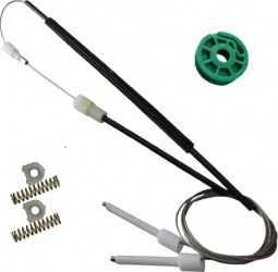 Kit reparatie macara electrica pentru geam usa auto Audi A80 A8 D2 4D - cabluri cu rola spate stanga - model 2 